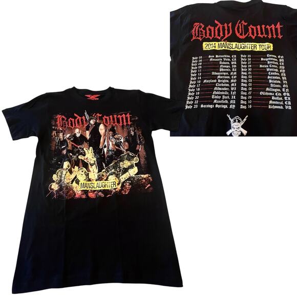 NEW Body Count MANSLAUGHTER TOUR Graphic T SHIRT MED TEE Mens Womens 100% Cotton - Picture 8 of 8